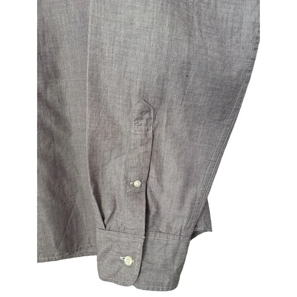 J Crew‎ Shirt Mens XL Slim 100% Cotton Shirting Purple Long Sleeve Button Down